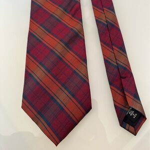 Jos. A. Bank Men's Tie - Orange & Navy Plaid